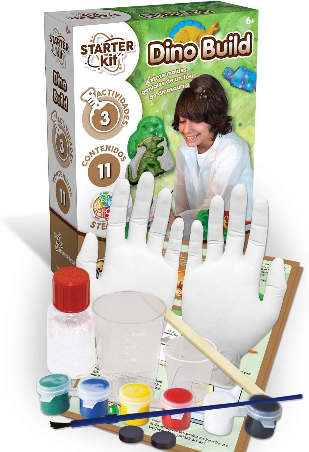 Science4you Dinosaur Eggs - Kit de escavação de ovos de dinossauro para crianças - Escavar ovos de dinossauro com dinossauro, Science4you 80002585 Conjunto inicial de construção de dinossauro, brinquedo científico e educacional