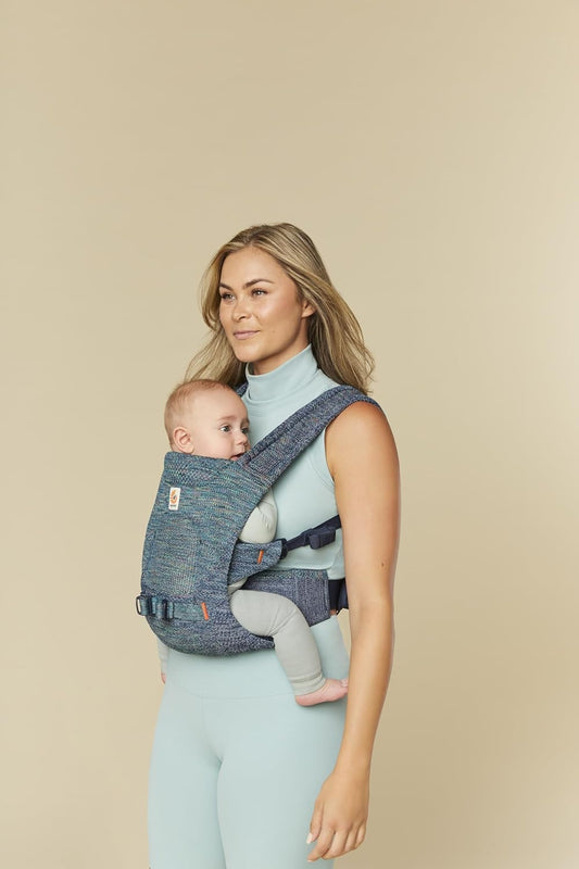 Ergobaby Porta-bebês Aerloom para recém-nascidos e crianças pequenas, porta-bebês ergonômico de 3 posições na barriga ou nas costas, Formaknit (turmalina)