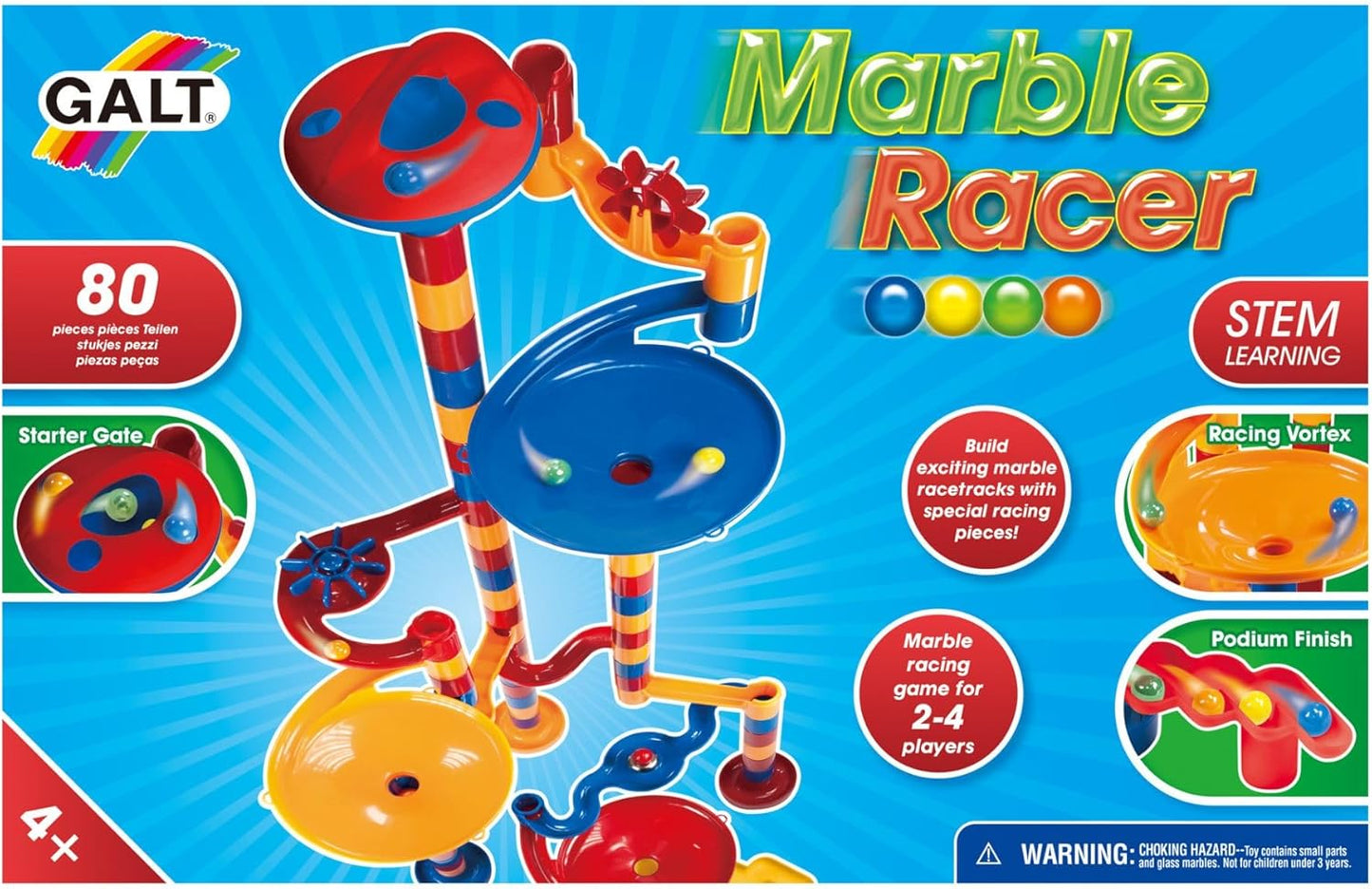 Galt Toys, Corrida de Mármore, Brinquedo de Construção, Idades 4 Anos Acima