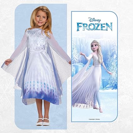 DISGUISE Fantasia clássica oficial da Disney Elsa Snow Queen, Frozen 2 Costume Kids