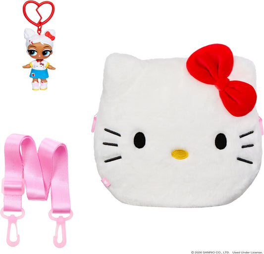 L.O.L. Surprise Loves Hello Kitty – Pelúcia Grande Reversível com Boneca | Boneca-Chaveiro Inclusa, 7 Surpresas, Hello Kitty, Kuromi ou Tuxedosam, Para Maiores de 4 Anos