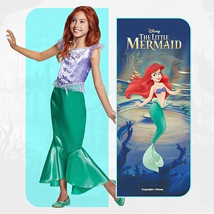 DISGUISE Fantasia oficial clássica de Ariel da Disney, fantasia de pequena sereia infantil, vestido de sereia para meninas, fantasia de Ariel para meninas, roupa de peixe, fantasias do Dia Mundial do Livro para meninas