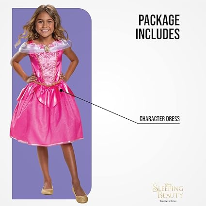 DISGUISE Disney oficial de luxo princesa Aurora fantasia infantil, bela adormecida vestida para meninas