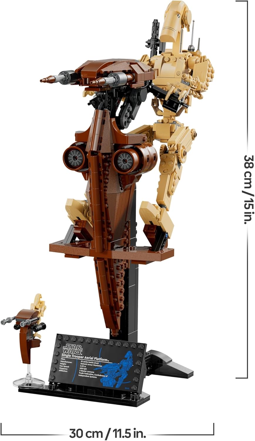 LEGO Star Wars 75428 Droide de Batalha com Speeder STAP - Brinquedo de Construção e Exibição - Presente Colecionável para Meninos a partir de 12 Anos, Adolescentes e Fãs de A Ameaça Fantasma