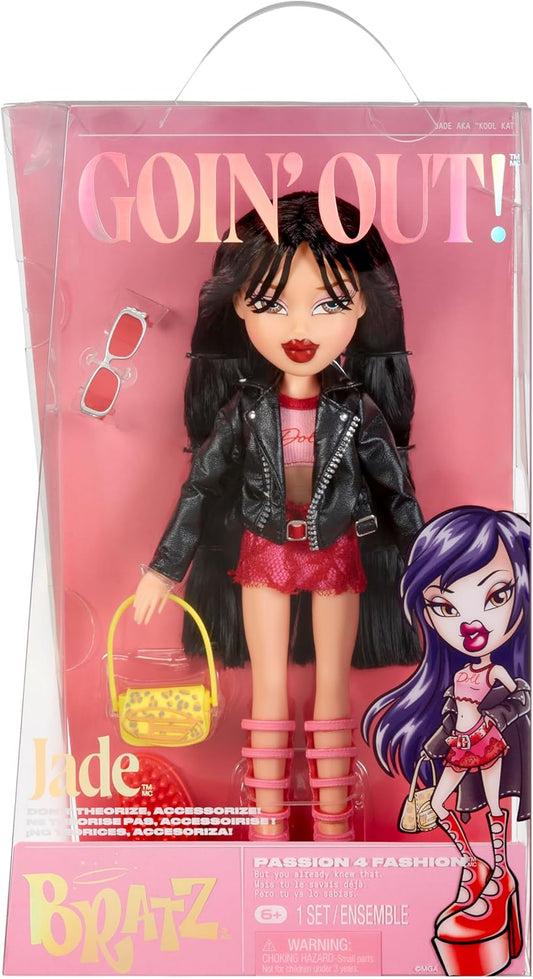 Bratz Goin' Out! Boneca 1 Boneca colecionável da moda com acessórios, vem com uma roupa, uma bolsa, um par de óculos de sol e uma escova - Brinquedo infantil - Ótimo para crianças a partir de 6 anos