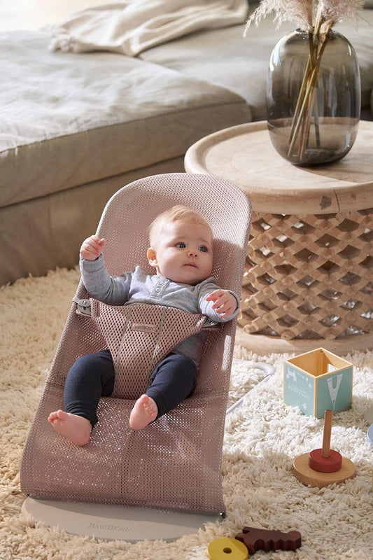 BabyBjörn Bouncer Bliss, malha, rosa empoeirado