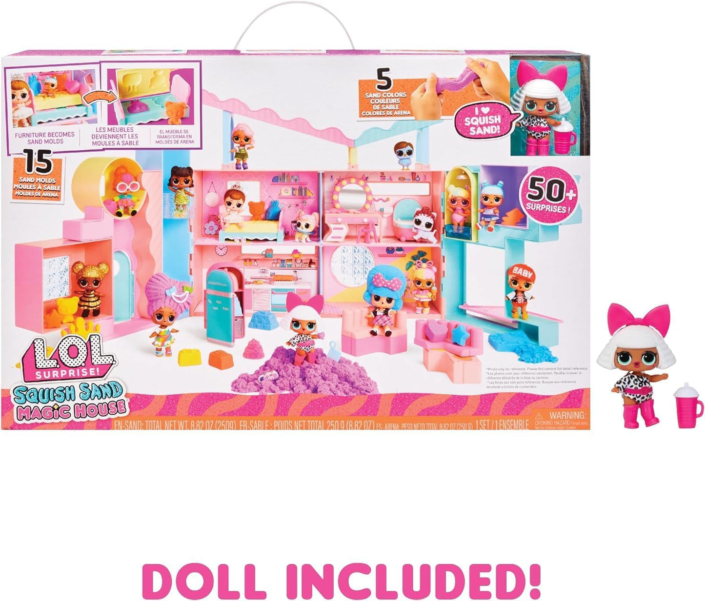 LOL Surprise Squish Sand Magic House com Tot Diva - Playset com boneca colecionável a partir de 4 anos
