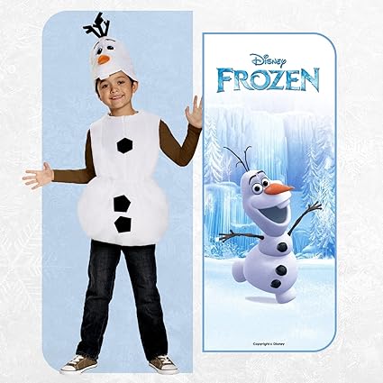 DISGUISE Fantasia clássica oficial oficial da Disney de Olaf para crianças, fantasia de boneco de neve infantil, fantasia de Olaf Frozen, roupa de fantasia, fantasias do Dia Mundial do Livro para meninos e crianças