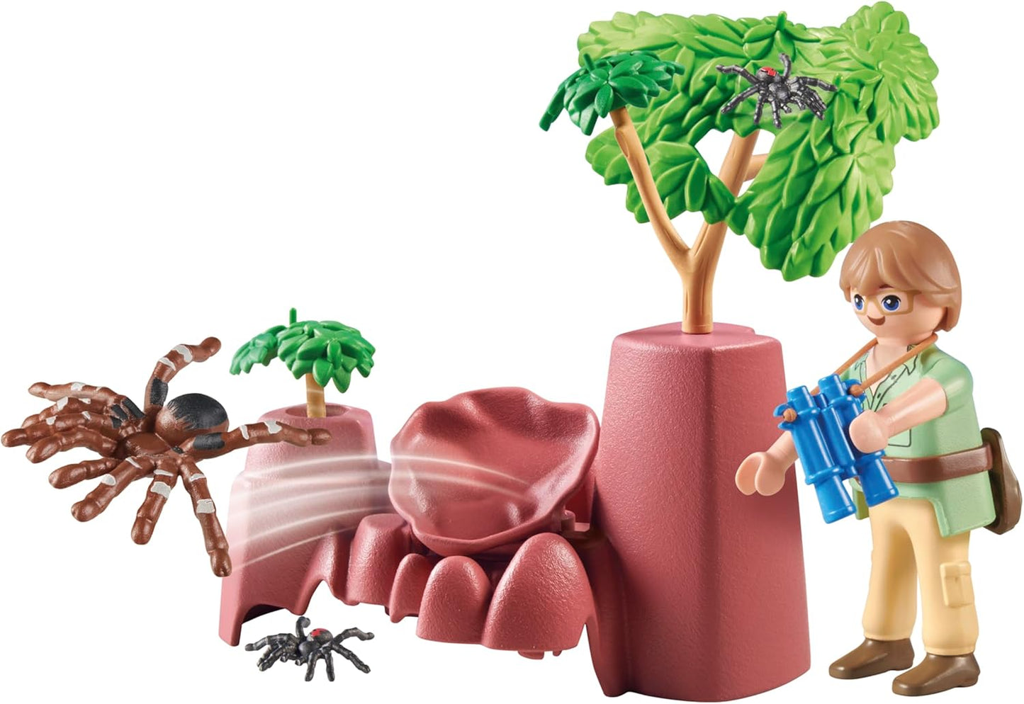 Playmobil 71627 Wiltopia: Spider Rocks, incluindo uma tarântula e duas pequenas aranhas, feitas de mais de 80% de material reciclado e de base biológica, conjuntos de jogos detalhados adequados para crianças a partir de 4 anos