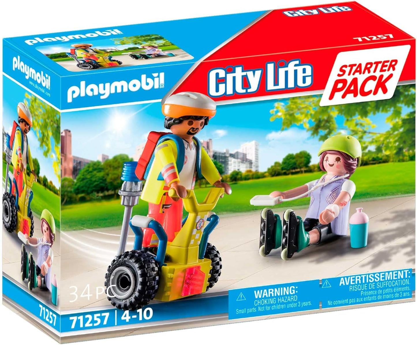 Playmobil 71257 Pacote inicial Rescue with Balance Racer, dramatização divertida e imaginativa, conjuntos adequados para crianças a partir de 4 anos