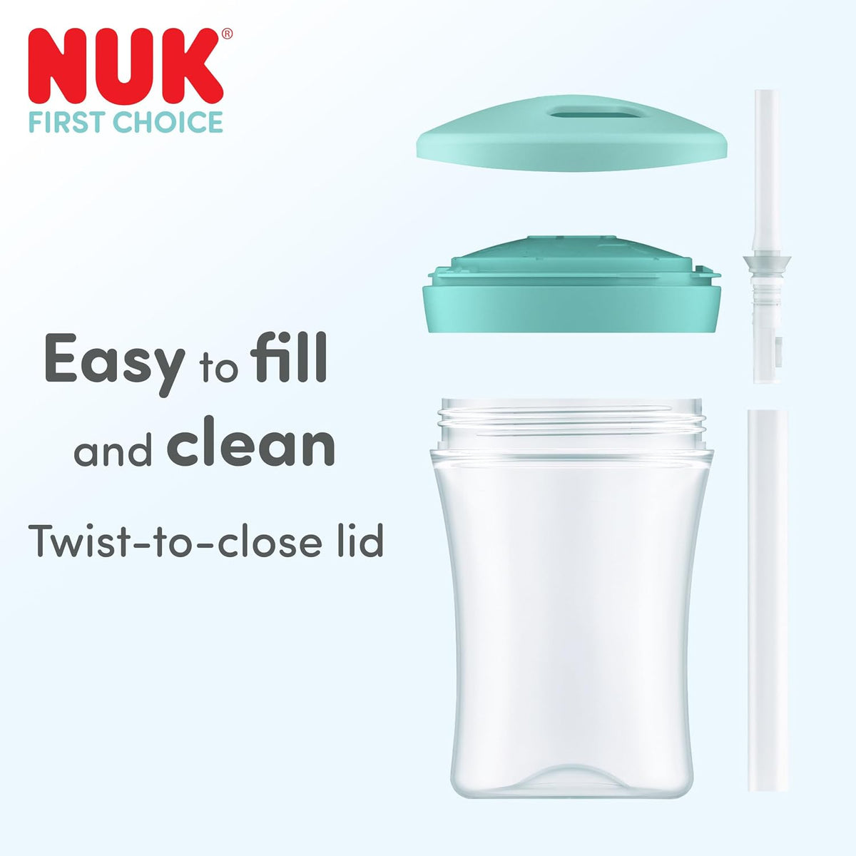 NUK Kit de Aprendizado First Choice | Copo Magic Cup e Copo com Canudo | 230 ml | Copos de Transição | Baleia Azul e Tartaruga Verde | Conjunto com 2