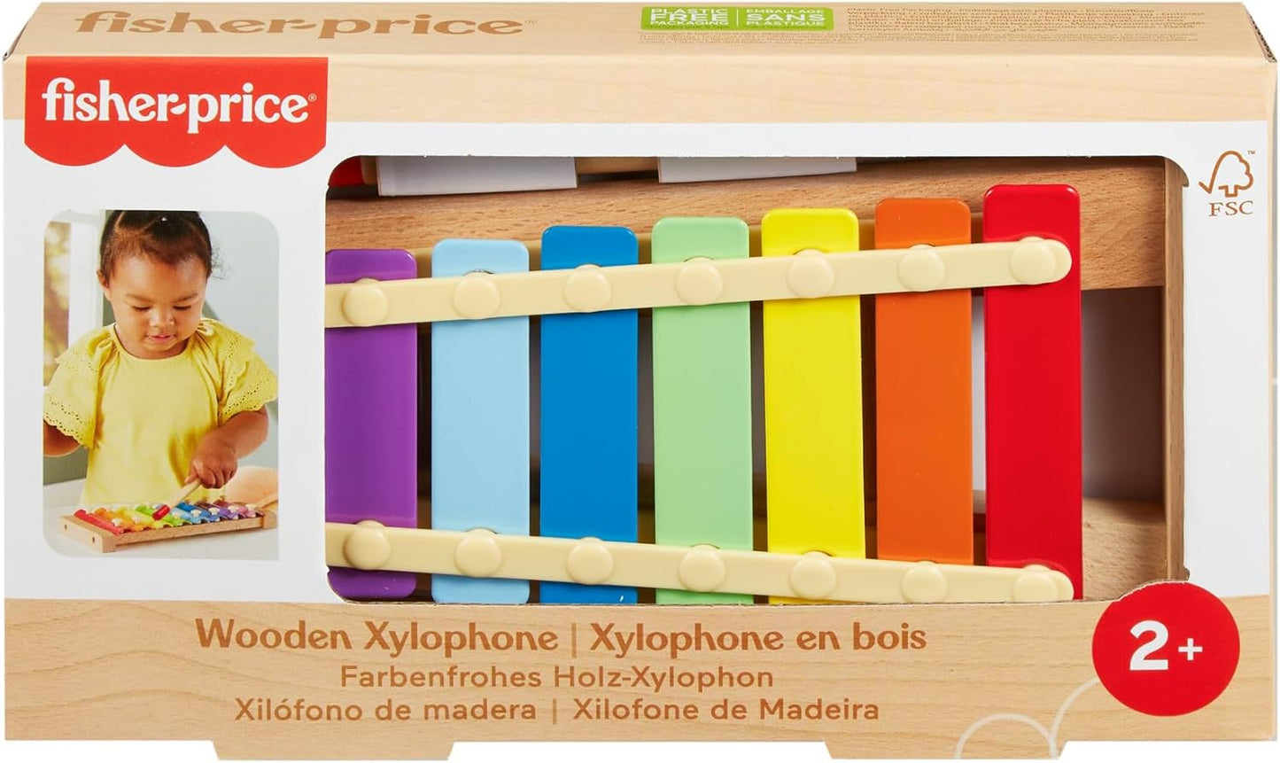 Fisher-Price, Brinquedo infantil atividade musical com xilofone de madeira para brincadeiras de desenvolvimento para crianças de 2 anos ou mais