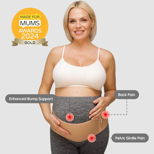 BABYGO® 2 em 1 suporte para faixa de barriga para gravidez para colisões | Cinto pélvico de maternidade para gestantes | Ajuda com dores nas costas e no quadril | Livro de 50 páginas incluído