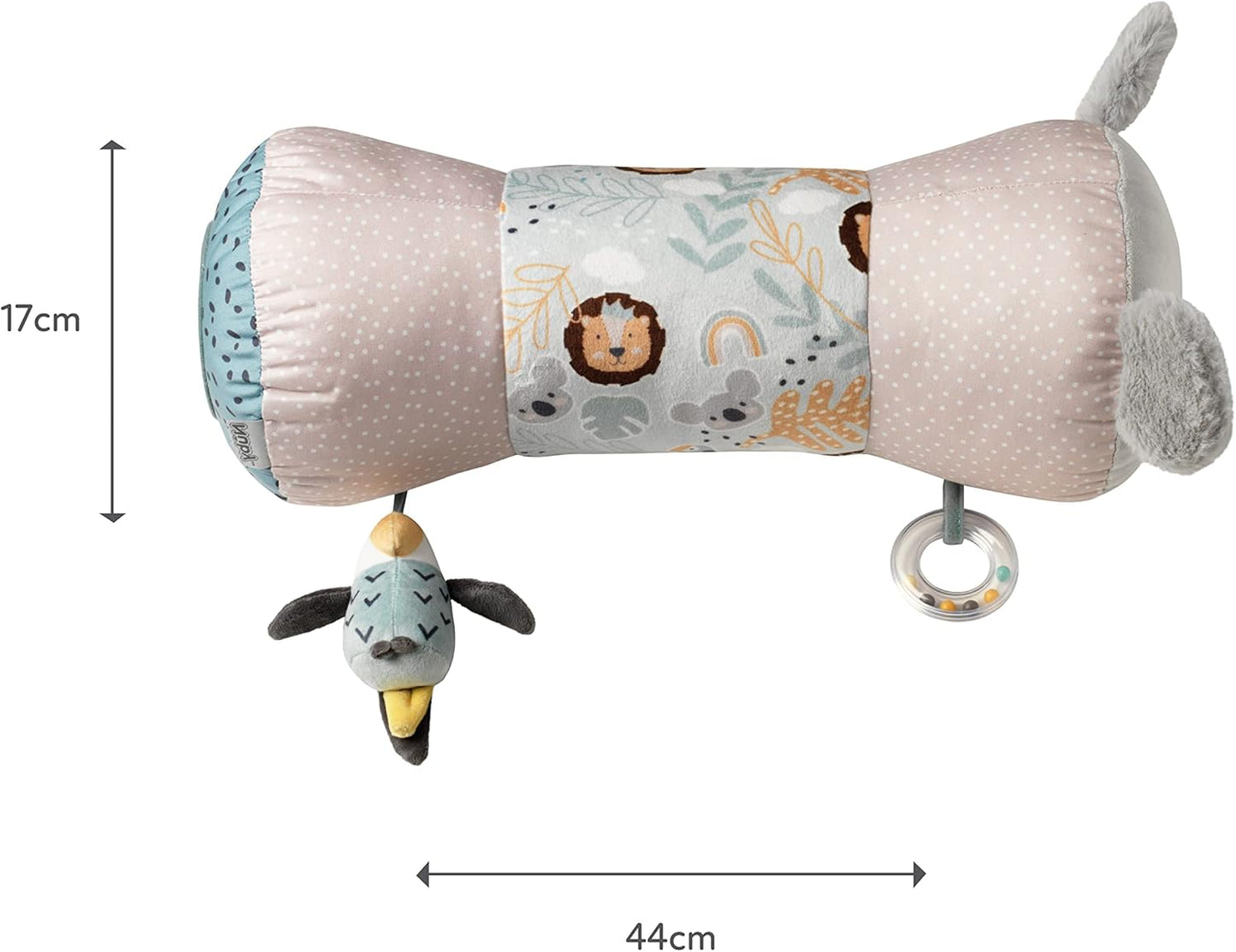 Nuby Animal Adventures Tummy Time Pillow – Brinquedos sensoriais | Espelho seguro para bebês | Adequado desde o nascimento