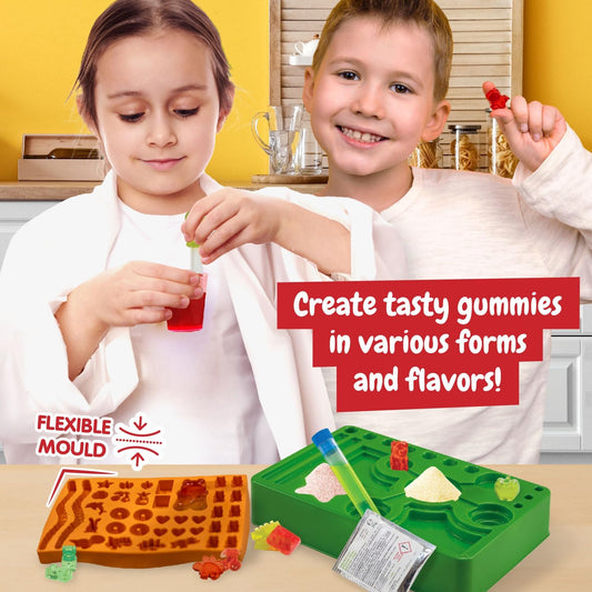 Science4you Gummy Sweets Lab para crianças – Kit para fazer doces para fazer seus próprios doces para crianças e gomas em 19 formatos diferentes, incluindo gomas de urso gigante - caixa de presente de gelatina