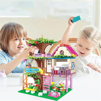 Vintop Blocos de construção de brinquedo de construção de casa na árvore para meninas Ad 6 7 8 9 10+ anos, 540 peças STEM Friendship Tree House Toy Presente para meninas 6 7 8 9 10+ anos