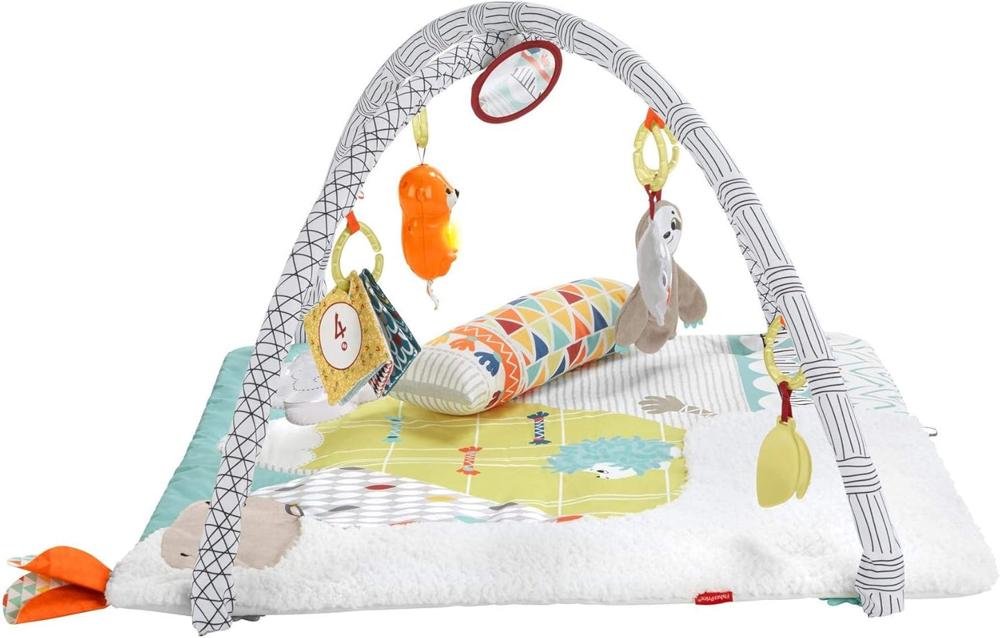 Fisher-Price Tapete de atividades extragrande Perfect Sense Deluxe para bebês, com 6 atividades para crianças pequenas.