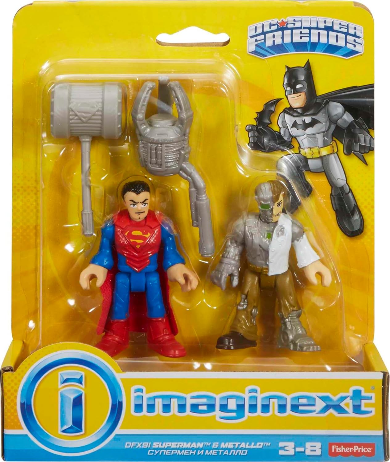 Fisher Price Brinquedo Imaginext da - DC Super Friends - Figura de Ação do Superman e Metallo