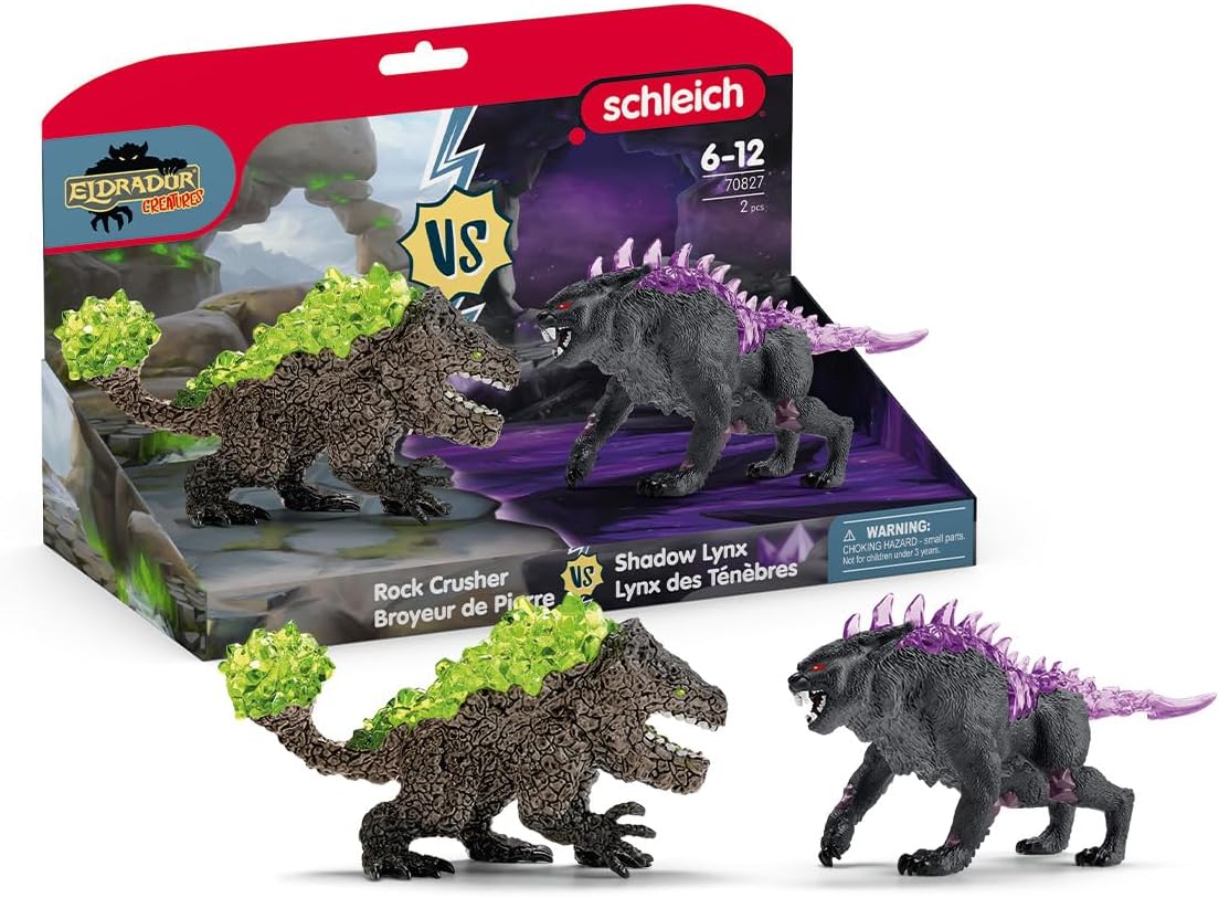 Schleich 70827 Shadow Lynx vs. Rock Crusher, a partir de 7 anos ELDRAD