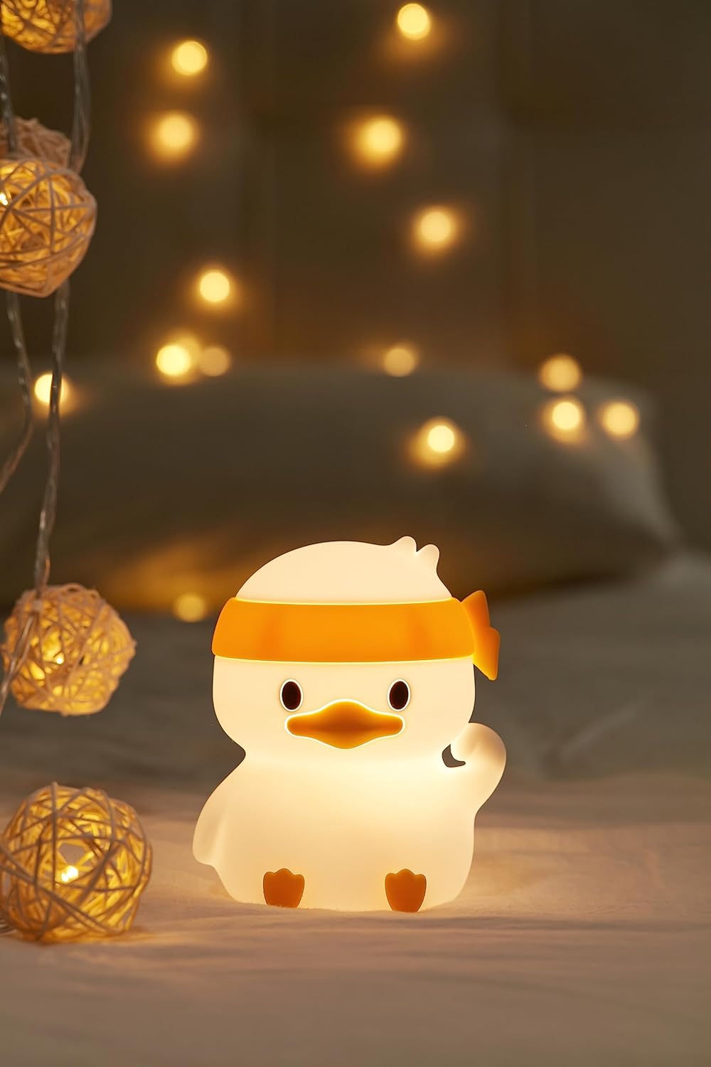 Groov-e Cuties - Ella Duck - Luz noturna LED que muda de cor com temporizador de 30/60 minutos - 7 cores - Toque para usar - Bateria recarregável de 12 horas ou alimentada por USB - para bebês, crianças pequenas e crianças
