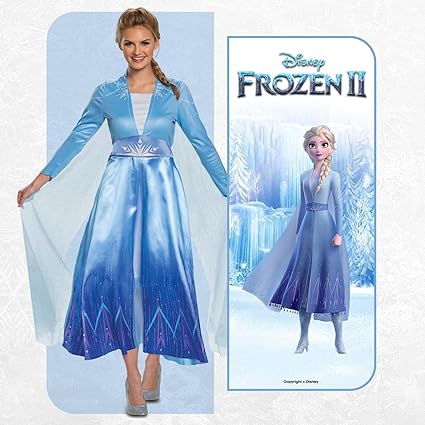 DISGUISE Disney oficial premium congelado 2 viajando elsa clássico traje adulto, princesa vestir-se adulto