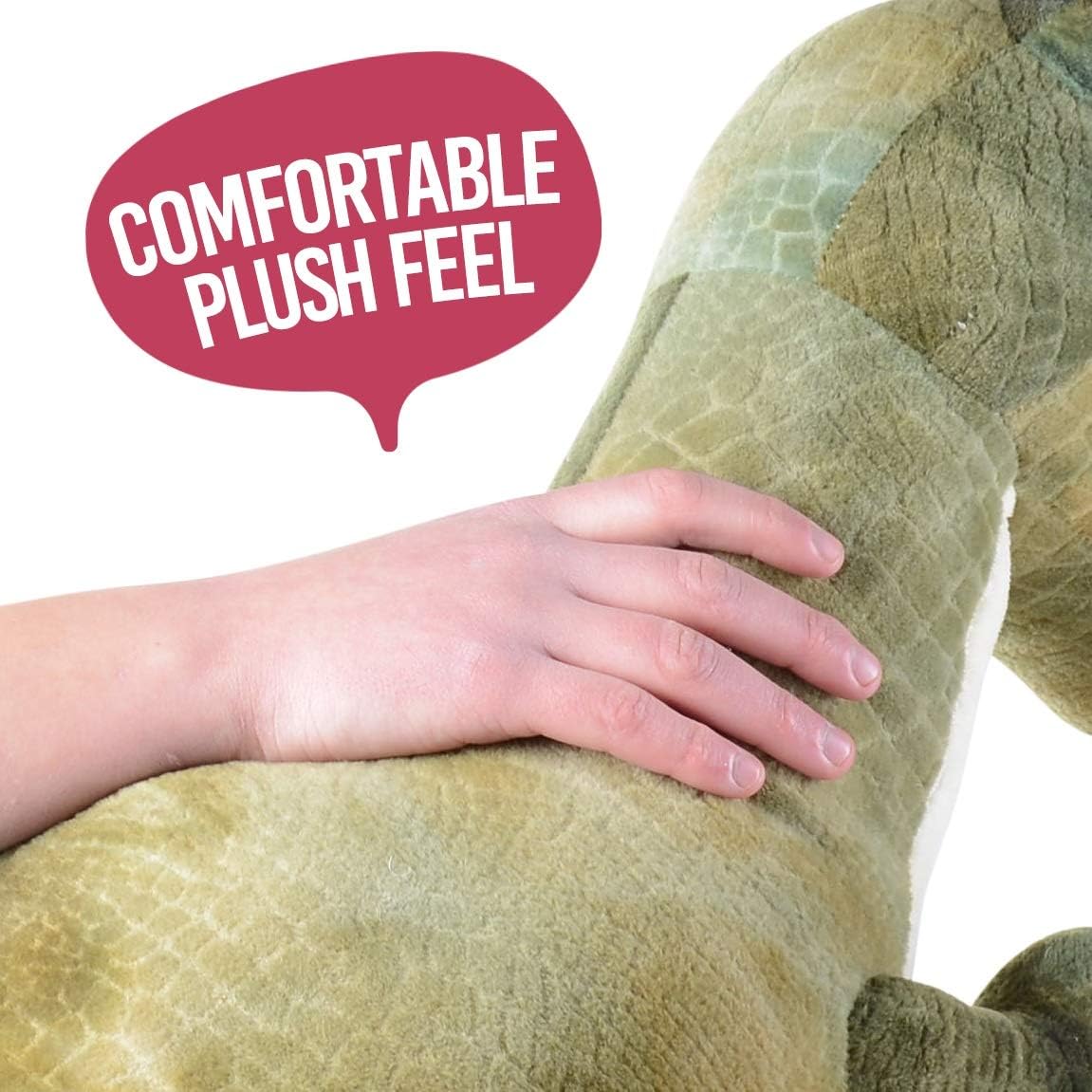 Prextex Animal de pelúcia gigante de 24 polegadas Dinossauro de pelúcia T-Rex Jumbo - Animais de brinquedo de dinossauro macio Squishmallow grande e fofinho - Pelúcias fofas, enchimentos de meia para crianças, meninas e meninos