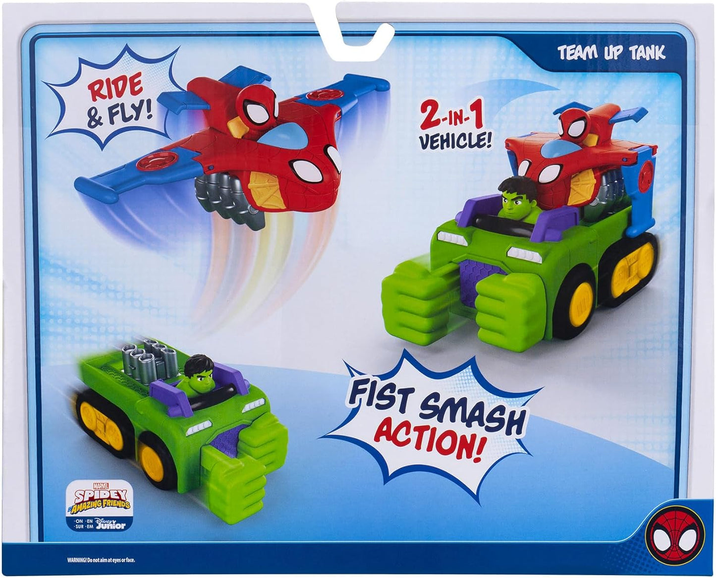 Tanque Marvel Team Up do Homem-Aranha e seus Incríveis Amigos - Combinando o Tanque Hulk Smash de 15 cm e o Jato Planador do Homem-Aranha de 10 cm