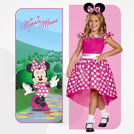 DISGUISE Disney oficial clássico rosa minnie mouse traje crianças, minnie mouse vestir-se roupa saia meninas vestido extravagante, trajes do dia do livro mundial para meninas m