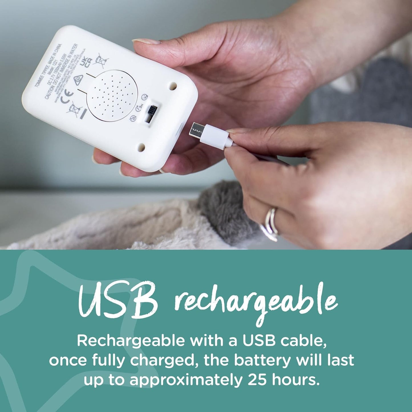 Tommee Tippee Deluxe Baby and Toddler Sound and Light Sleep Aid with CrySensor, 6 Soothing Sounds and Nightlight, USB-Rechargeable and Machine Washable, Ollie The Owl