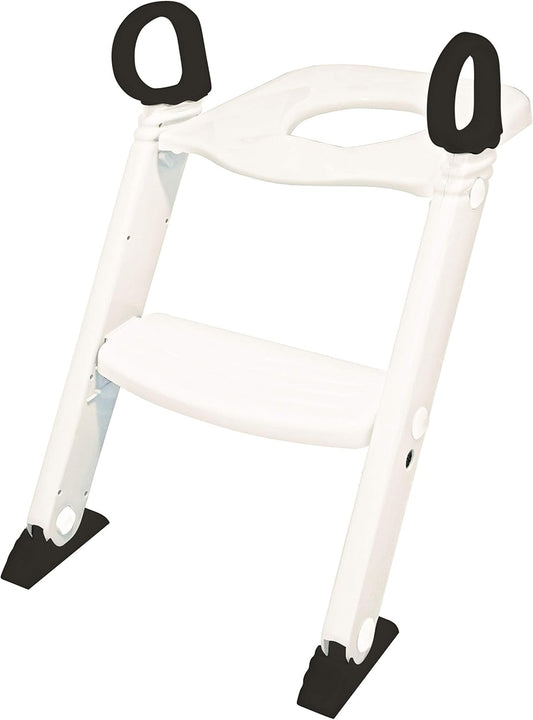 BabyDan Asiento de Inodoro Antideslizante, Resistente (hasta 75 kg), Incluye Taburete de Inodoro Plegable de 36-43 cm de Altura, Sin PVC. Blanco