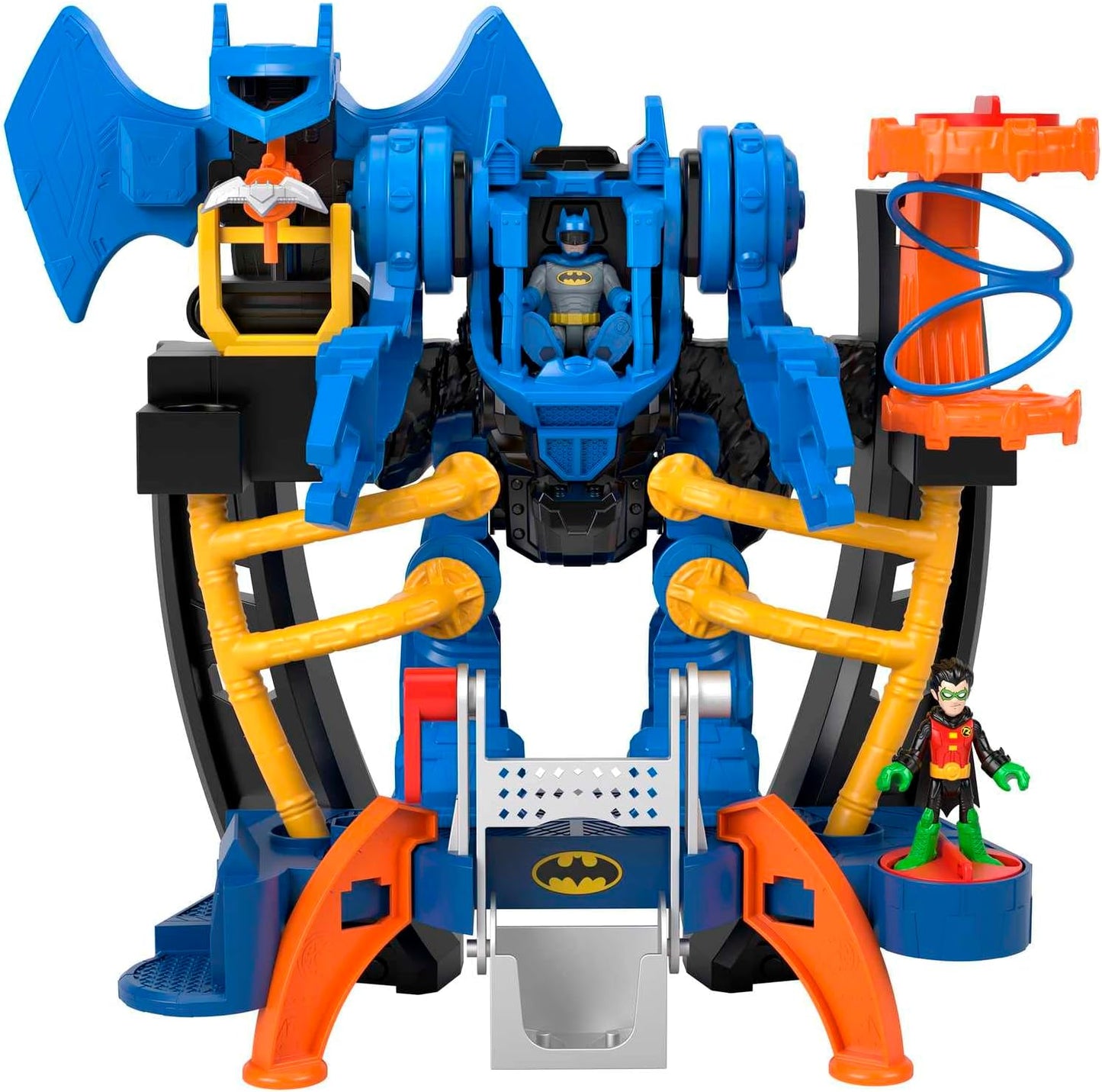 Imaginext DC Super Friends Batman Playset, Centro de Comando Robótico com Robô Destacável de 25 cm e Figuras do Batman e Robin, HML02
