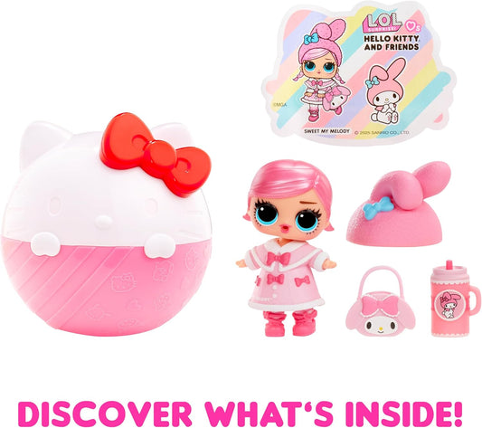 L.O.L. Surprise! Adora Hello Kitty e seus amigos - 1 boneca com 7 surpresas, sortimento aleatório, 8 tots de edição limitada para colecionar, presente ideal para crianças de 4 anos ou mais, rosa