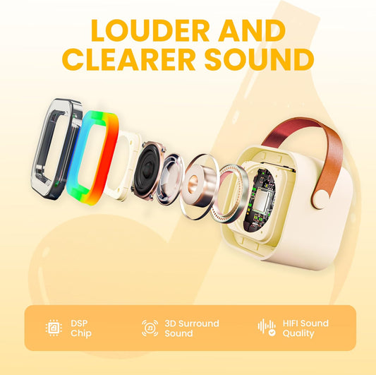 Máquina de karaoke para niños adultos, mini altavoz Bluetooth portátil con 2 micrófonos inalámbricos, juguetes para niños, regalos de cumpleaños para niñas