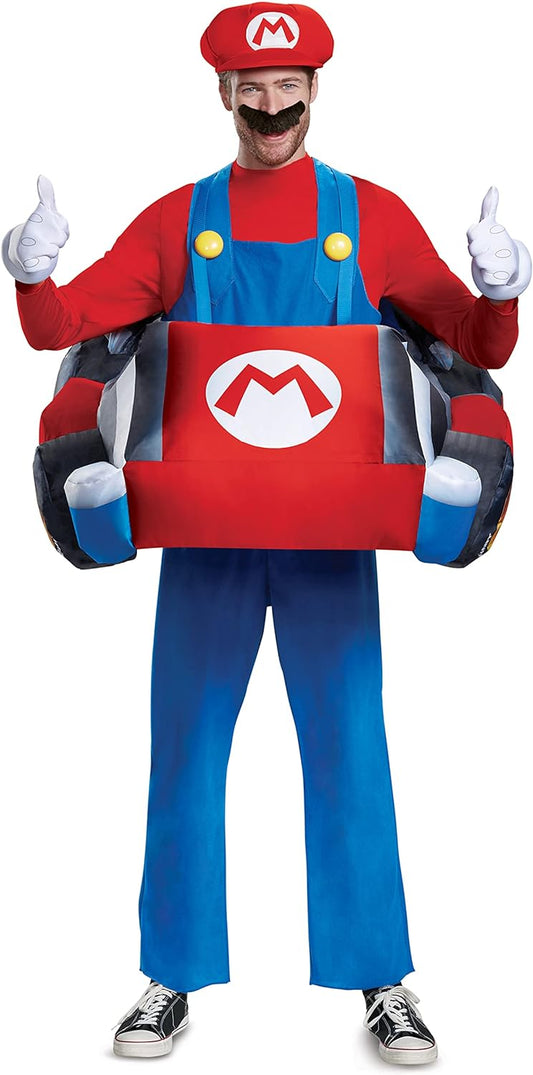 Disguise 15674AD Fantasia oficial de Super Mario inflável tamanho adulto, unissex, desenho animado, vermelho
