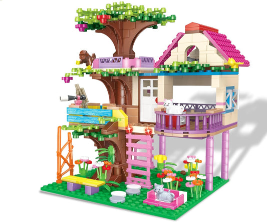 Miclut Blocos de construção de brinquedo de construção de casa na árvore para meninas Ad 6 7 8 9 10+ anos, 540 peças STEM Friendship Tree House Toy Presente para meninas 6 7 8 9 10+ anos