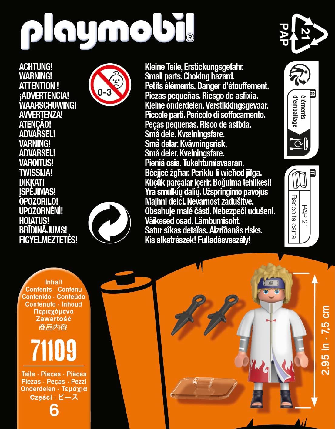 Playmobil 71109 Naruto: Conjunto de figuras Minato, Figura de colecionador de anime Naruto Shippuden, Playset adequado para crianças e fãs com mais de 5 anos