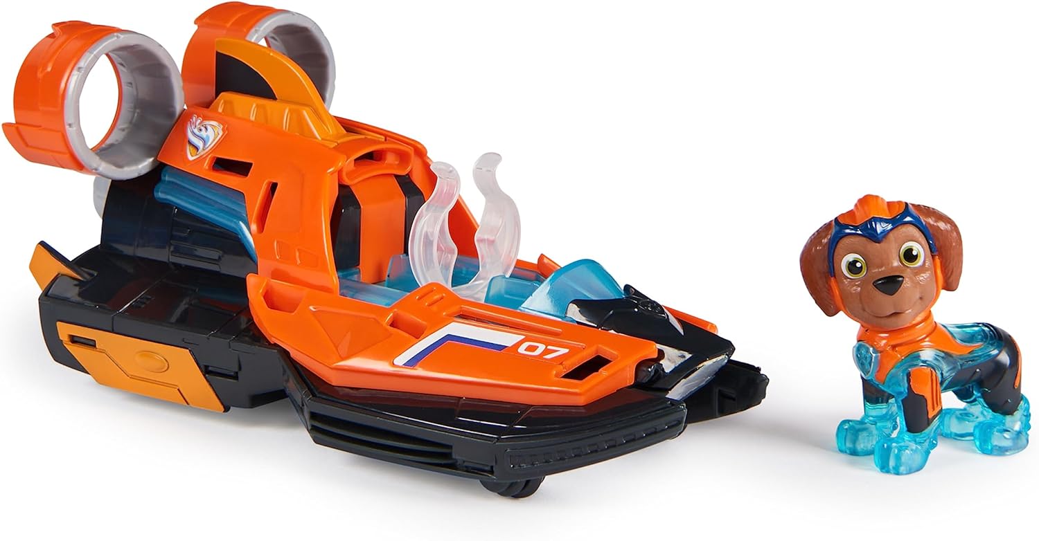 Paw Patrol: The Mighty Movie, Toy Jet Boat com Zuma Mighty Pups boneco