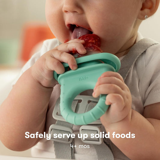 Frida Baby Alimentador Push Pop, Chupeta de Desmame para Bebês para Alimentos Frescos e Congelados, Alimentador de Silicone para Bebês, Introduza Novos Alimentos com Segurança, Pode Ir à Máquina de Lavar Louça