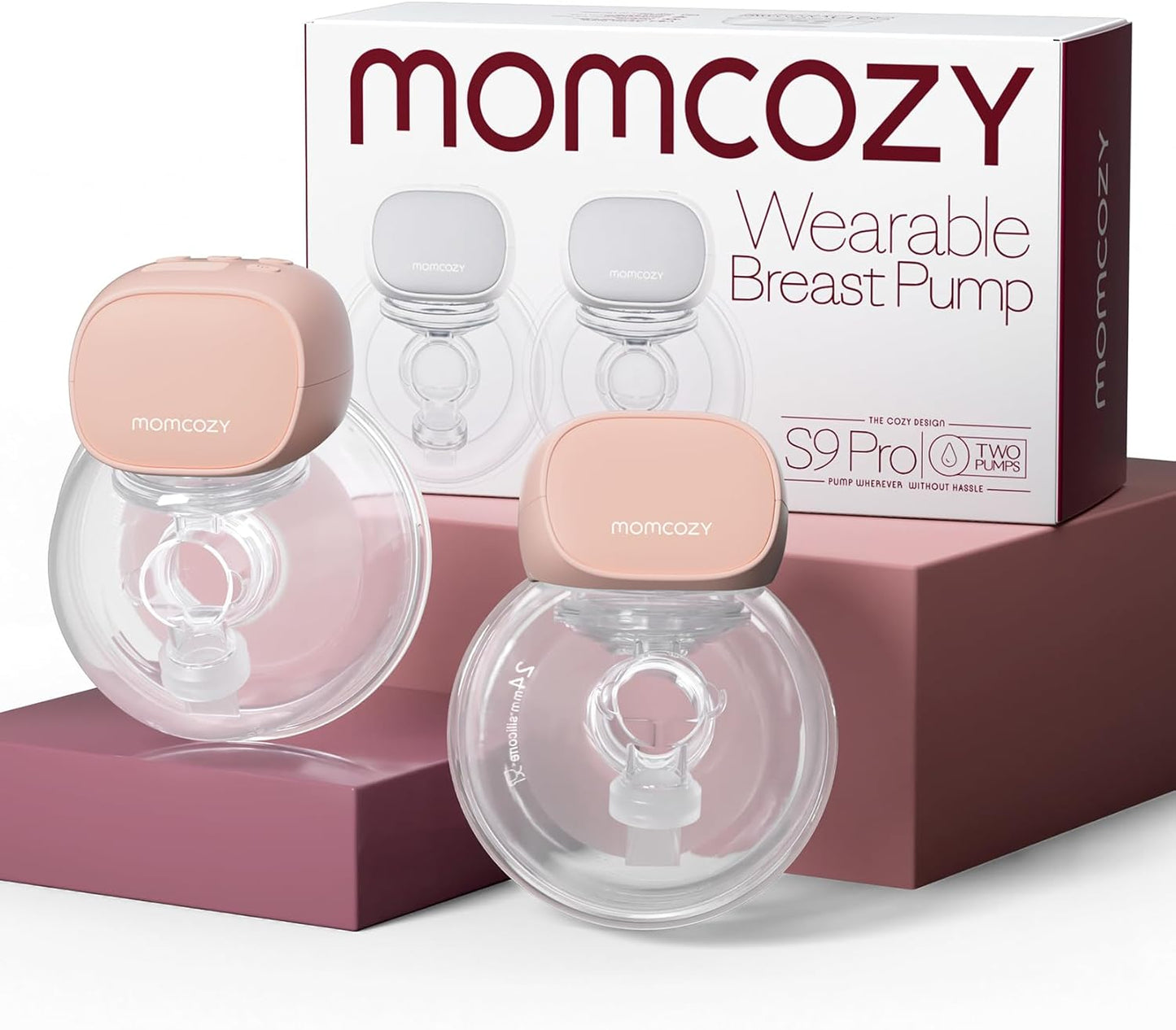 Momcozy Bomba tira leite vestível atualizada S9 Pro, viva-voz, bateria de maior duração e tela LED, bomba tira leite elétrica portátil com 2 modos e 9 níveis - 24 mm