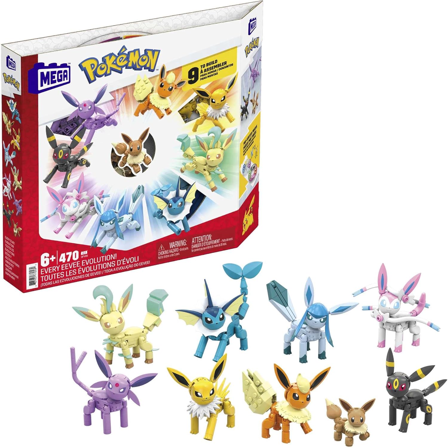 MEGA Pokémon Building Toys define cada evolução do Eevee com 470 peças