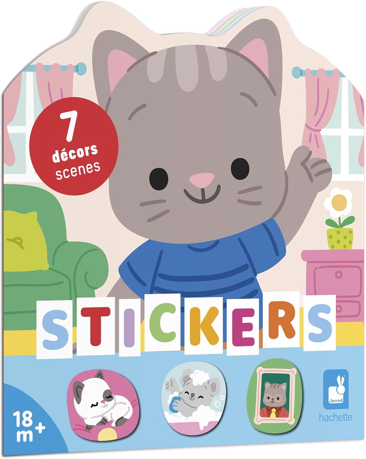 Janod - Caderno de Adesivos A partir de 18 meses - Jardim, Janod - Caderno de Adesivos A partir de 18 meses - Campo, Janod - Caderno de Adesivos A partir de 18 meses - Floresta, Janod - Caderno de Adesivos A partir de 18 meses - Casa