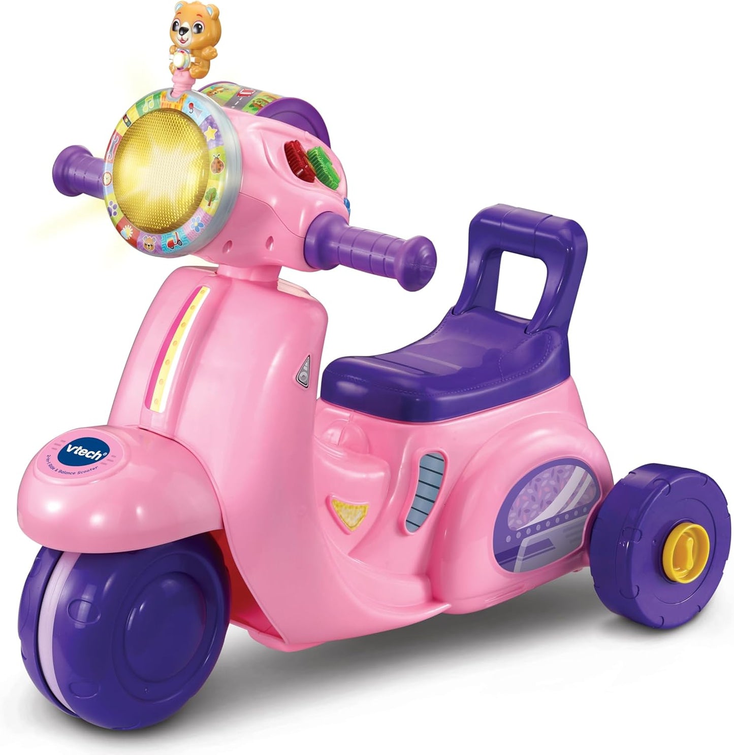 VTech Patinete de passeio e equilíbrio 2 em 1 para bebês, azul, modo de bicicleta de equilíbrio e modo triciclo, farol iluminado, músicas, frases de segurança rodoviária e sons de patinete, brinquedo para crianças de 12, 18, 24 meses +, versão em inglês