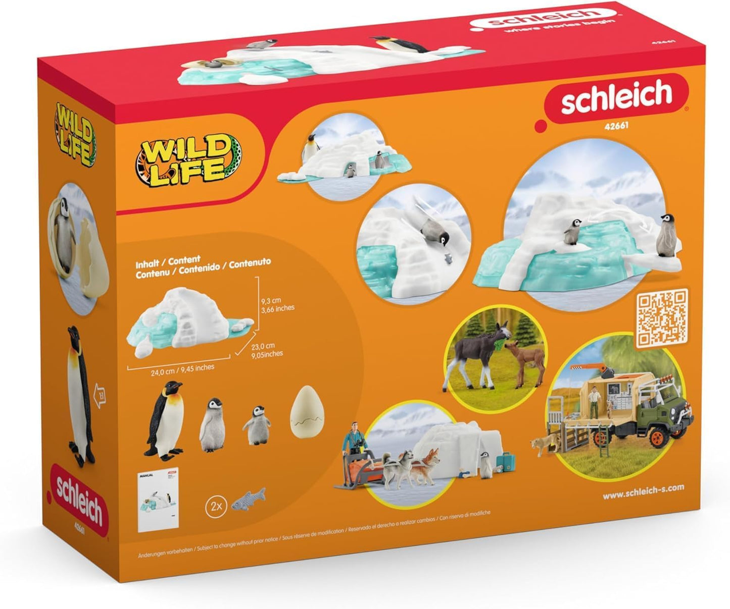 Schleich 42661 Penguin Family Fun, a partir de 3 anos, WILD LIFE - Conjunto de brinquedos, 14 peças