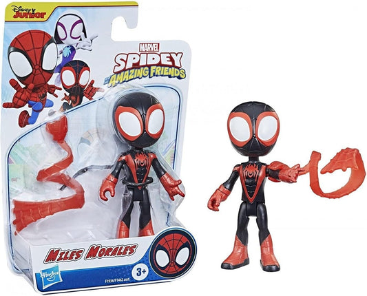 SPIDEY Y SUS AMAZING FRIENDS Figura de Marvel Hero Miles Morales, figura de acción a escala de 10 cm y accesorio, para niños a partir de 3 años