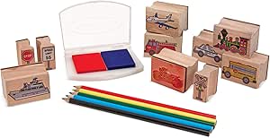 Melissa & Doug Rainbow Stamp Pad Conjuntos de carimbos e estênceis de artes e ofícios 3+ presente para menino ou menina