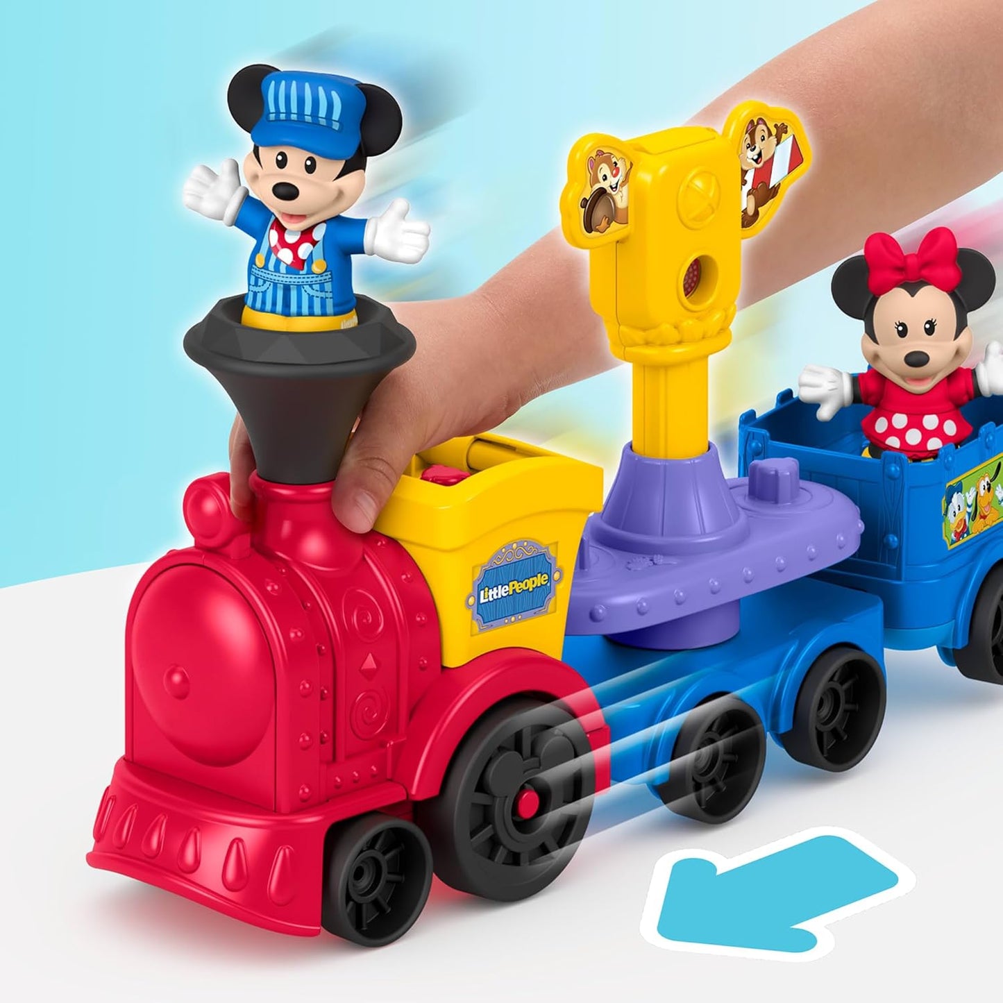 Fisher-Price Brinquedo Little People Disney Jr Trem Musical Mickey e Minnie com 2 Figuras para Brincar de Faz de Conta para Crianças a partir de 18 Meses, JKB04