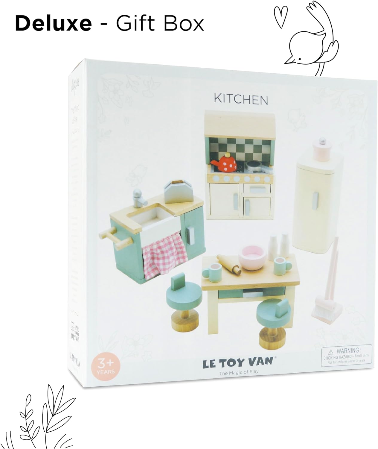 Le Toy Van - Conjunto de jogos de acessórios para casas de bonecas de sala de estar Daisylane de madeira para casas de bonecas | Conjuntos de móveis para casas de bonecas - adequados para maiores de 3 anos