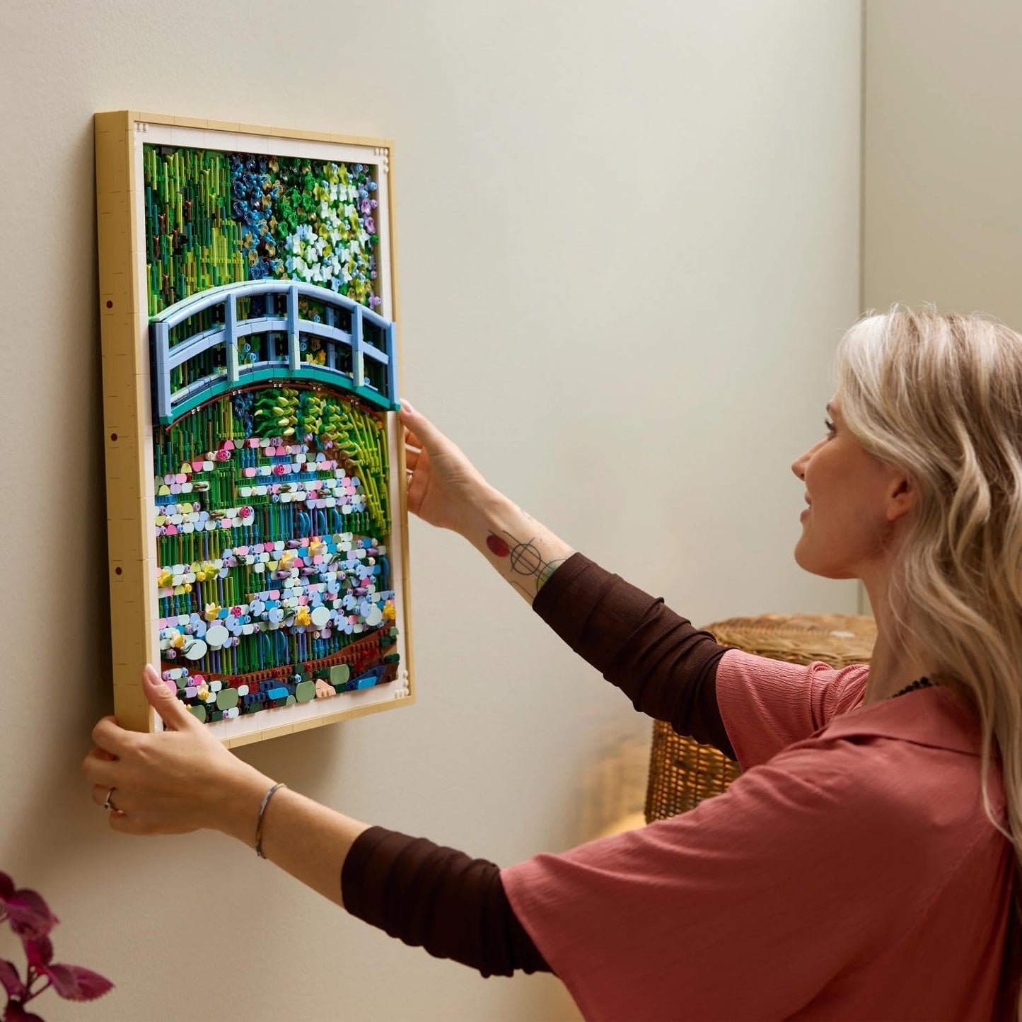 LEGO Art Claude Monet – Ponte sobre um Lago de Lírios-d'água - Arte de Parede 3D para Decoração de Casa - Kit de Modelo Impressionista para Adultos - Ideia de Presente DIY - 31220