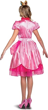 DISGUISE Fantasia oficial de princesa nintendo pêssego adulto inclui coroa, fantasia de mario de natal halloween feminina fantasia fantasia