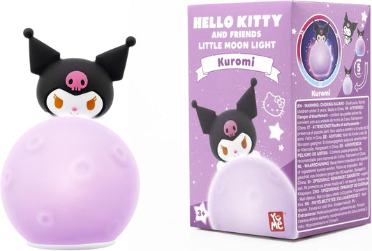 YuMe Hello Kitty & Friends Little Moon Light – Kuromi Luminária de mesa para crianças a partir de 3 anos | 11cm | Colecionável Kawaii para o quarto de crianças ou fãs | Presente oficial da Sanrio | Colecione todos os 5 personagens fofos